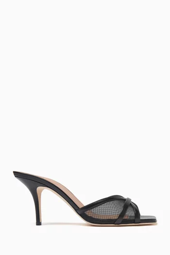 Perla 70 Mule Sandals in Mesh & Leather