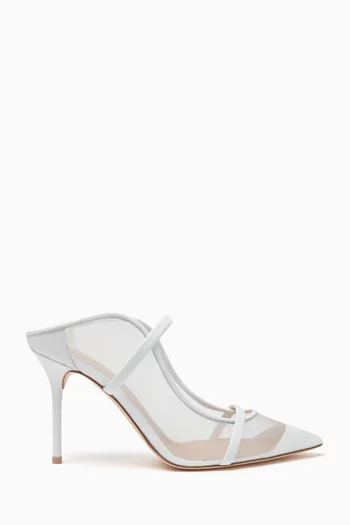 Maureen 85 Mules in Mesh & Calf Leather