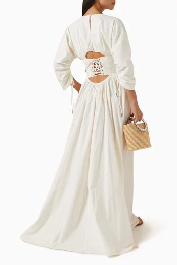 Adelle Corset Maxi Dress in Cotton