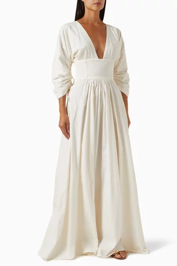 Adelle Corset Maxi Dress in Cotton
