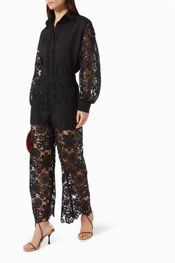 بنطال ديمي شفاف دانتيل