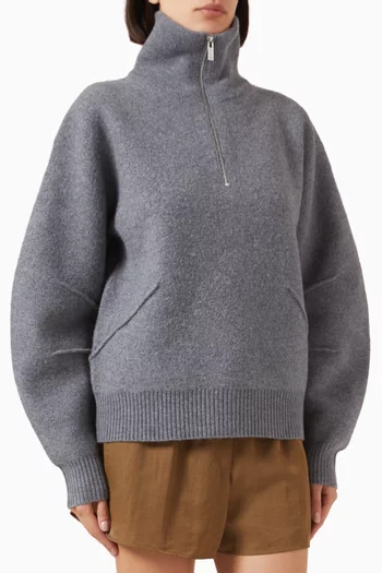 Boiled Zip Sweater in Knit