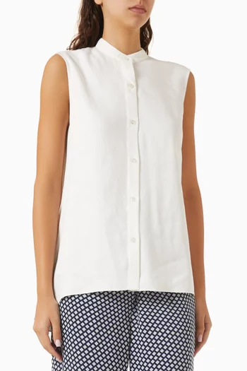 Asymmetric Shirt in Linen Twill