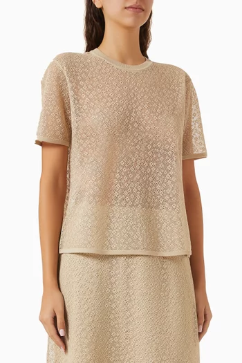 Sheer Floral-lace Top