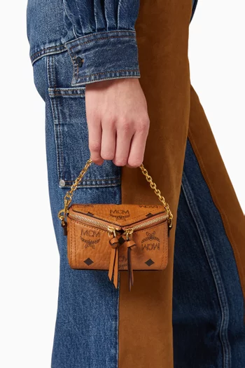 Nano Diamond 3D Bag Charm in Visetos Canvas