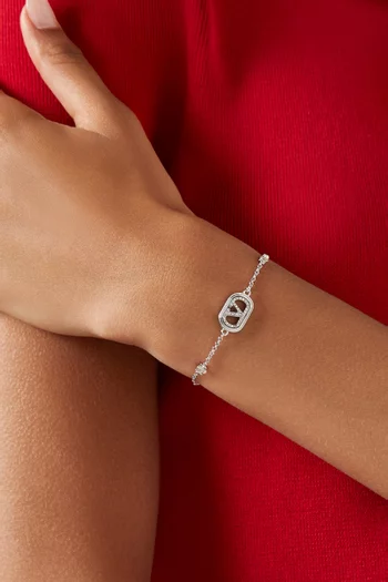 VLOGO Swarovski® Signature Bracelet in Rhodium-tone brass
