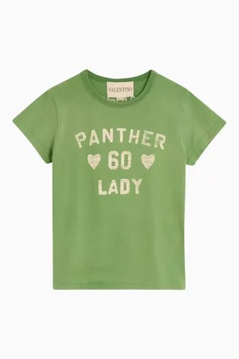 تي شيرت بطبعة Panther Lady‏ قطن جيرسيه