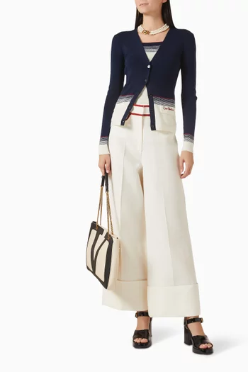كارديغان بشعار Chez Valentino‏ صوف بكر