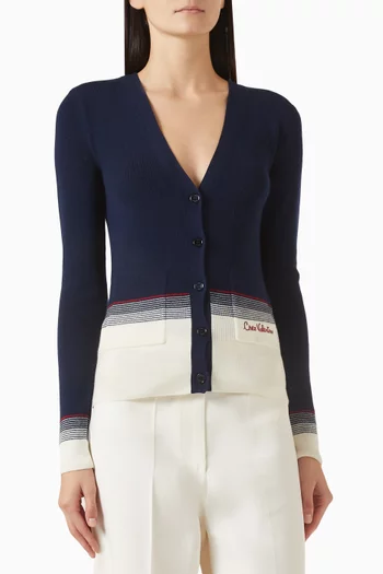 كارديغان بشعار Chez Valentino‏ صوف بكر