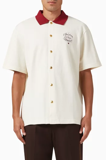 La Chemise Slogan Vignes Shirt in Cotton Pique