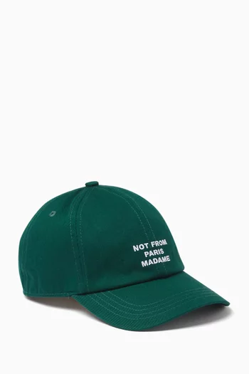 Slogan Baseball Cap in Canvas