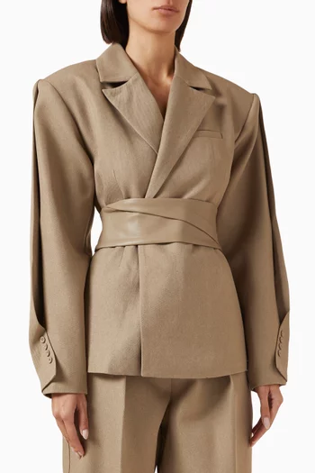 Twist Tailored Belted Blazer