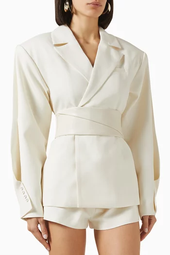 Twist Tailored Belted Blazer