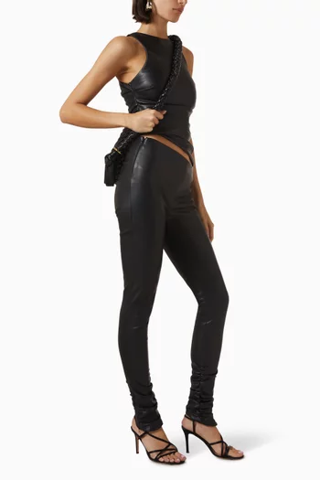 Clara Angled-waist Leggings in Vegan Leather