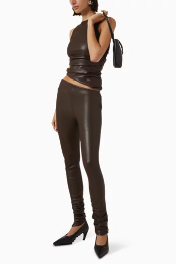 Clara Angled-waist Leggings in Vegan Leather