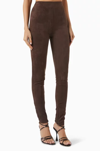 High-waisted Leggings in Suede