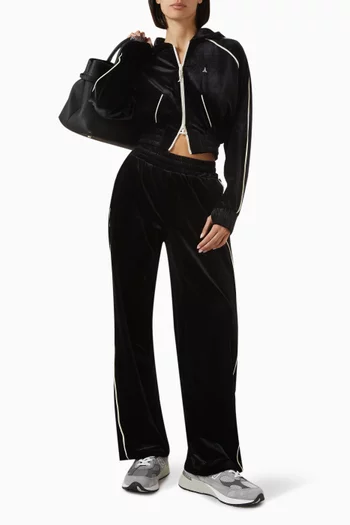 Eiffel Zip Crop Hoodie in Velour