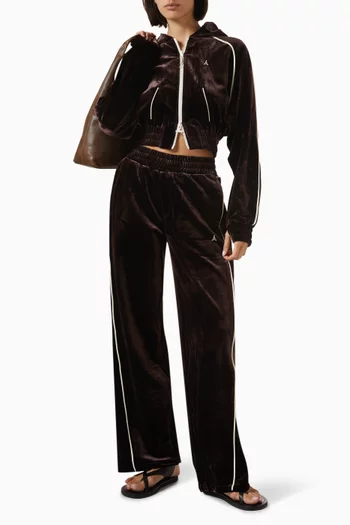 Eiffel Zip Crop Hoodie in Velour