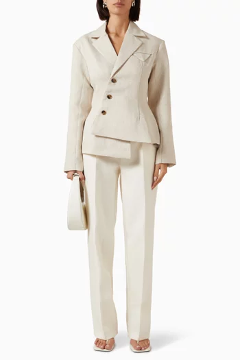 Asymmetric Double Breasted Blazer