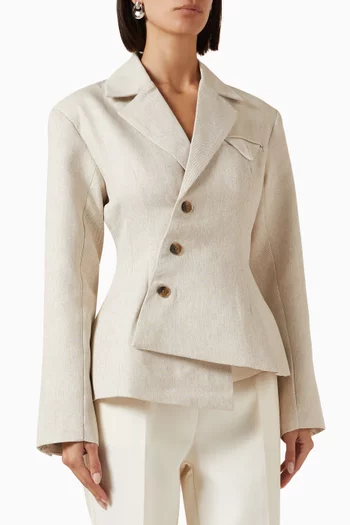 Asymmetric Double Breasted Blazer
