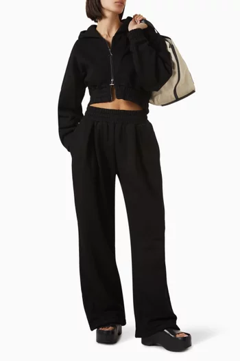 Josiane Crop Zip Hoodie in Cotton Fleece