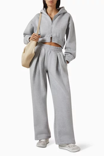 Josiane Crop Zip Hoodie in Cotton Fleece