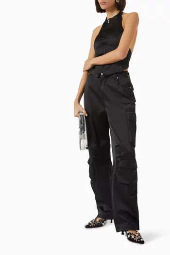 Emilie Cargo Pants in Satin