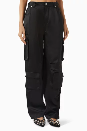Emilie Cargo Pants in Satin
