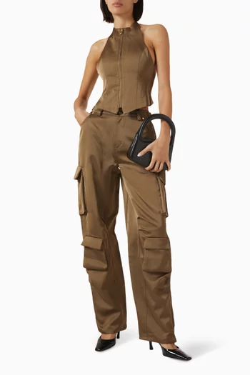 Emilie Cargo Pants in Satin