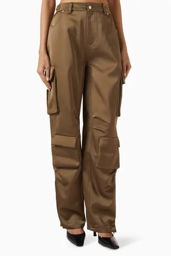 Emilie Cargo Pants in Satin
