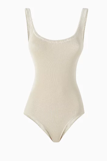 One-piece Swimsuit in Seersucker