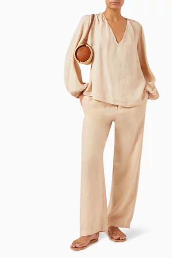 Belem Drawstring Pants in Linen