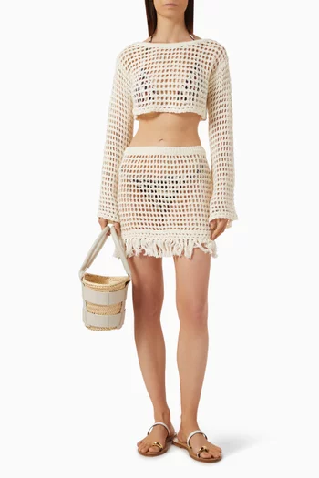 Giglio Crochet Cropped Top in Cotton
