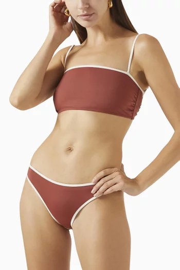 Edged Open-back Bralette Bikini Set