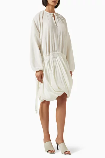 Drawstring Dress in Organic Cotton