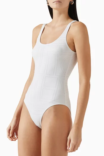 Monogram Pointelle Swimsuit