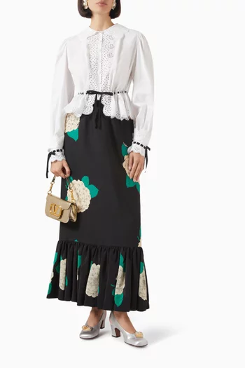 Apres L'Hiver Midi Skirt in Wool-silk
