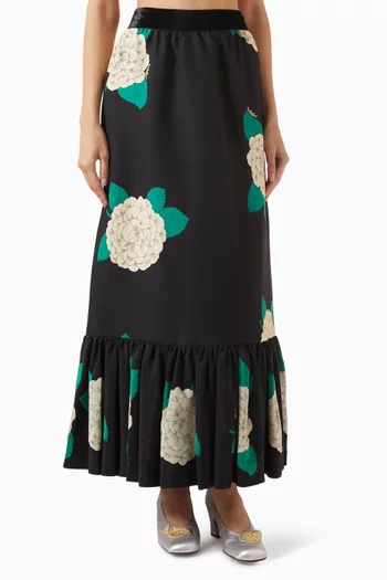 Apres L'Hiver Midi Skirt in Wool-silk