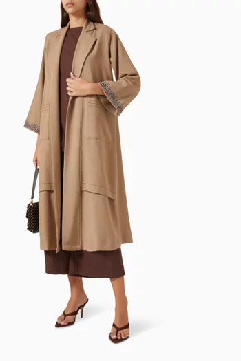 4-piece Embroidered Jacket Set in Cotton-linen