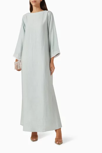 Ruffled Maxi Dress in Linen