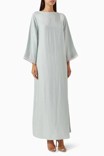 Ruffled Maxi Dress in Linen