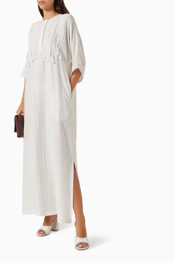 Ruffled Maxi Dress in Linen
