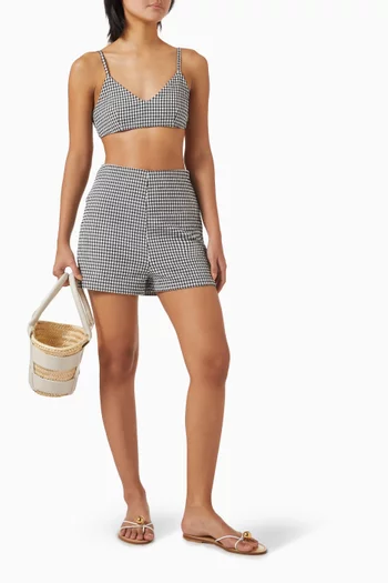 Mini Gingham Bralette in Nylon Blend