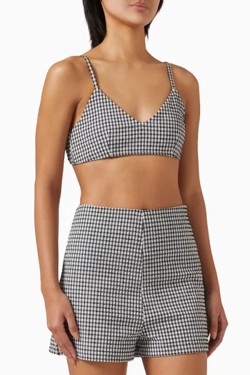 Mini Gingham Bralette in Nylon Blend