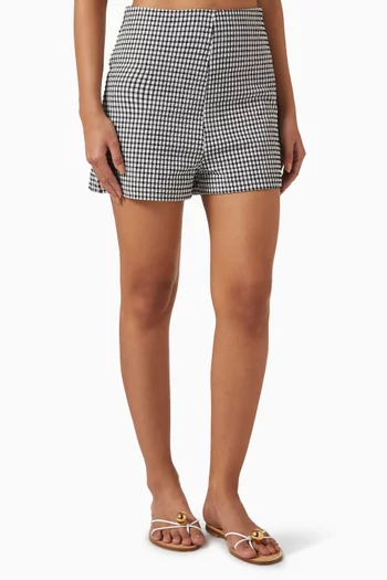 Mini Gingham Shorts in Nylon Blend