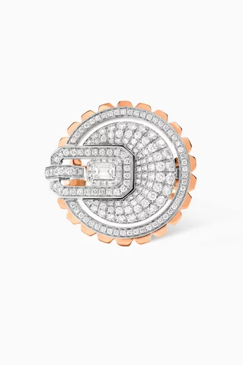 Empire Two-tone Diamond Ring in 18kt Gold