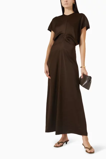 Slouch-waist Dress in Satin