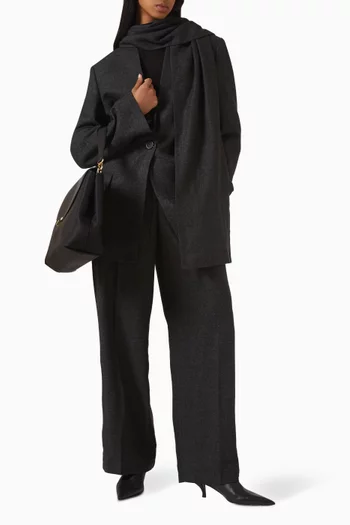 Wide-leg Flannel Pants Viscose Blend