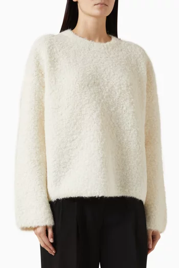 Boxy Knit Sweater in Boucle