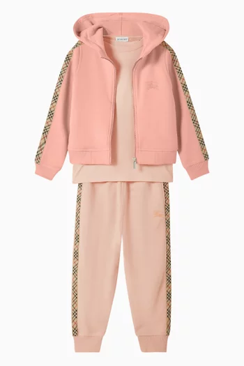 Check-tape Hoodie in Cotton